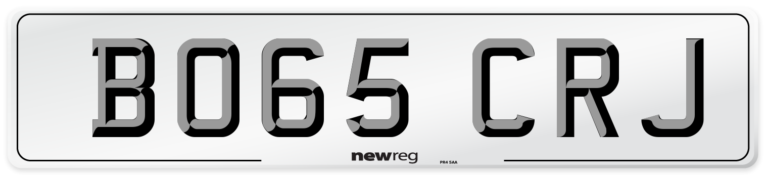 BO65 CRJ Number Plate from New Reg